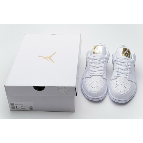 Air Jordan 1 Low "White Metallic Gold" White Gold CZ4776-100