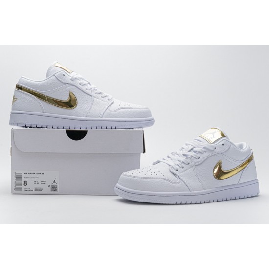 Air Jordan 1 Low "White Metallic Gold" White Gold CZ4776-100