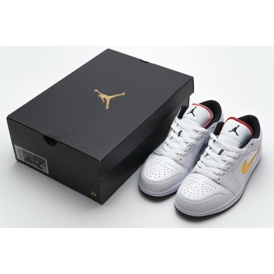 Air Jordan 1 Low "White Multi-Color" White Yellow Blue CW7009-100
