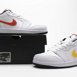 Air Jordan 1 Low "White Multi-Color" White Yellow Blue CW7009-100