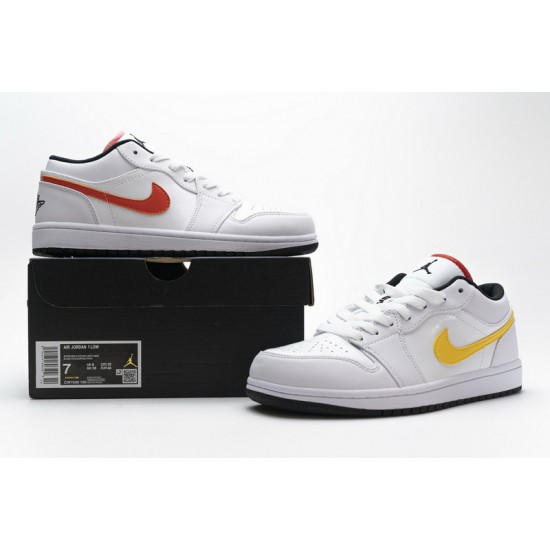 Air Jordan 1 Low "White Multi-Color" White Yellow Blue CW7009-100