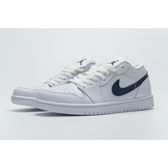 Air Jordan 1 Low "White Obsidian" White Blue 553558-114 36-45