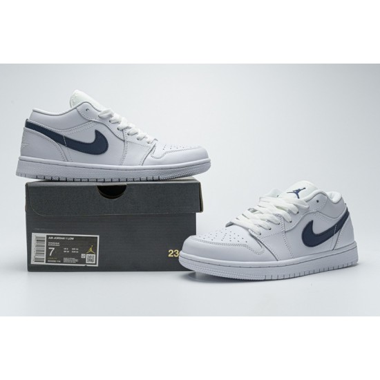 Air Jordan 1 Low "White Obsidian" White Blue 553558-114 36-45