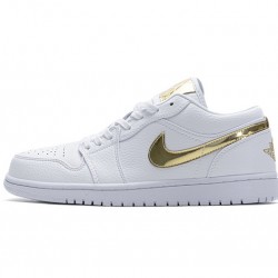 Air Jordan 1 Low "White Metallic Gold" White Gold CZ4776-100