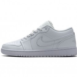 Air Jordan 1 Low "White Pure Platnium" All White 553558-170