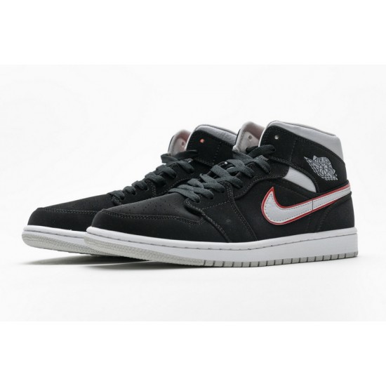 Air Jordan 1 Mid "Particle Grey" Black Grey 554724-060