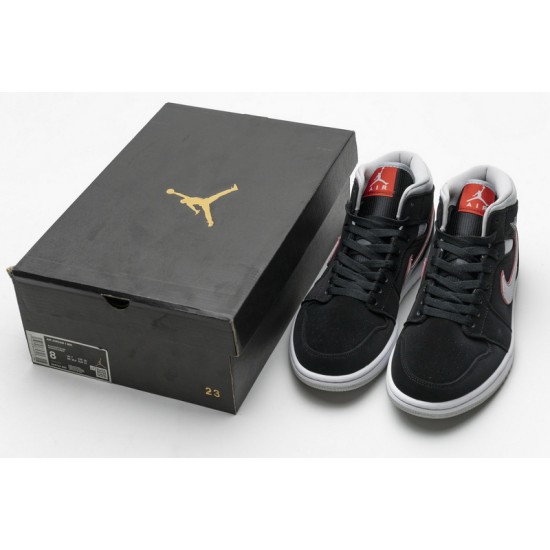 Air Jordan 1 Mid "Particle Grey" Black Grey 554724-060