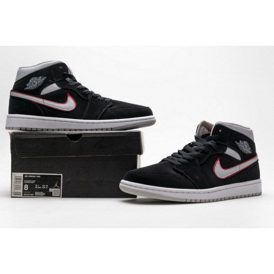 Air Jordan 1 Mid "Particle Grey" Black Grey 554724-060