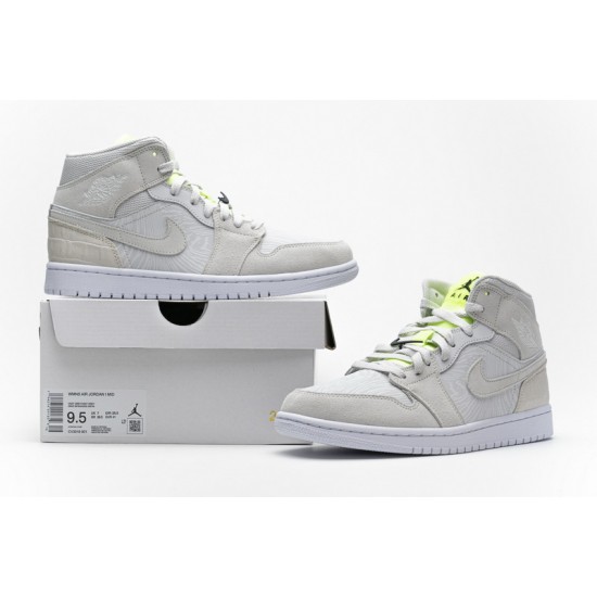 Air Jordan 1 "Grey Ghost Green" White Green CV3018-001