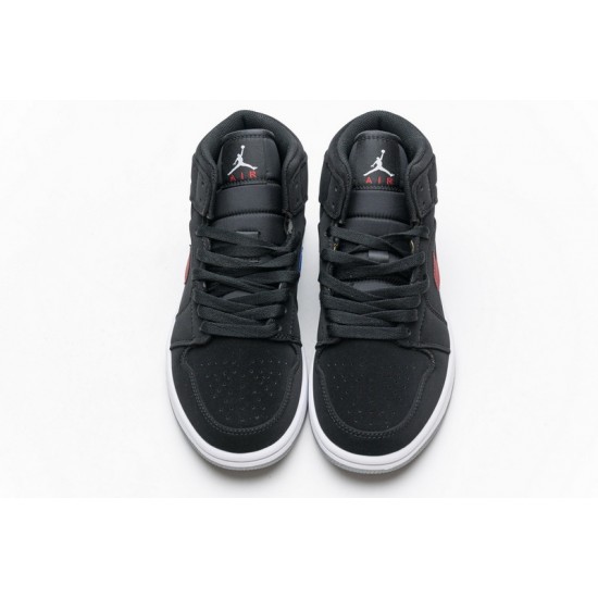 Air Jordan 1 Mid "Black Red Royal" Black Red Blue 554725-065