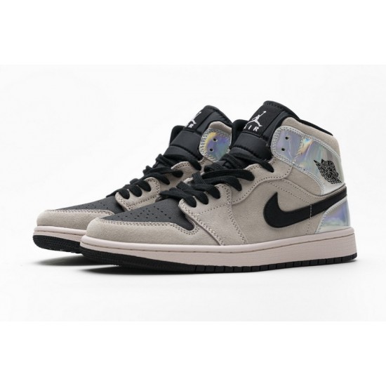 Air Jordan 1 Mid "Iridescent" Chrome Wings Pink Silver BQ6472-602