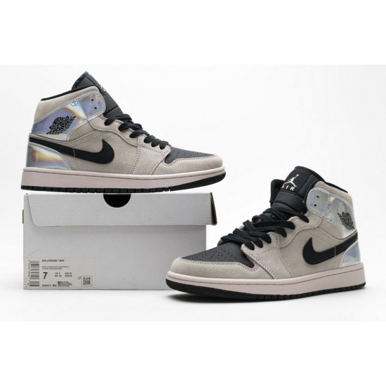 Air Jordan 1 Mid "Iridescent" Chrome Wings Pink Silver BQ6472-602