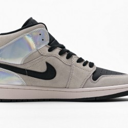 Air Jordan 1 Mid "Iridescent" Chrome Wings Pink Silver BQ6472-602