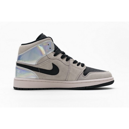 Air Jordan 1 Mid "Iridescent" Chrome Wings Pink Silver BQ6472-602
