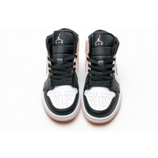 Air Jordan 1 Mid "Crimson Tint" White Black Pink 554725-133