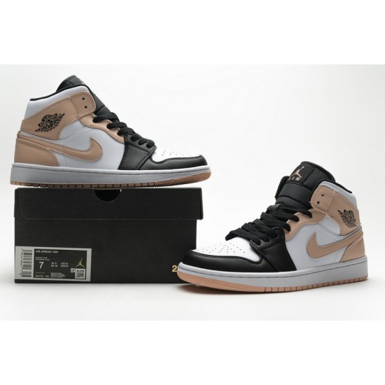 Air Jordan 1 Mid "Crimson Tint" White Black Pink 554725-133
