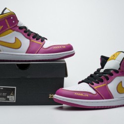 Air Jordan 1 Mid "Dia de los Muertos" White Yellow Pink DC0350-100 36-45