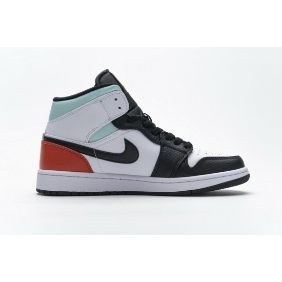 Air Jordan 1 Mid GS "Black Toe" White Black Blue BQ6931-100