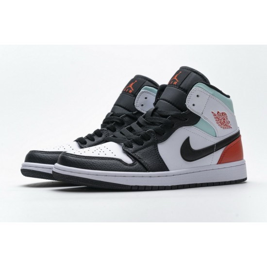 Air Jordan 1 Mid GS "Black Toe" White Black Blue BQ6931-100
