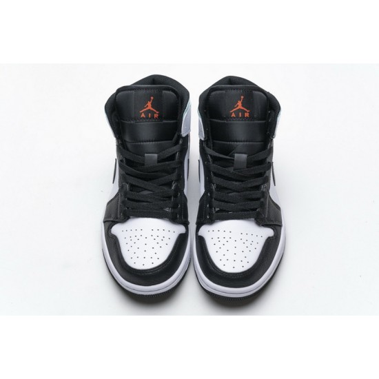 Air Jordan 1 Mid GS "Black Toe" White Black Blue BQ6931-100