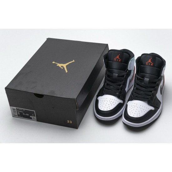 Air Jordan 1 Mid GS "Black Toe" White Black Blue BQ6931-100