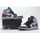 Air Jordan 1 Mid GS "Black Toe" White Black Blue BQ6931-100
