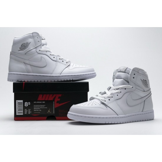Air Jordan 1 Mid GS "Pure Platinum" White 554725-109
