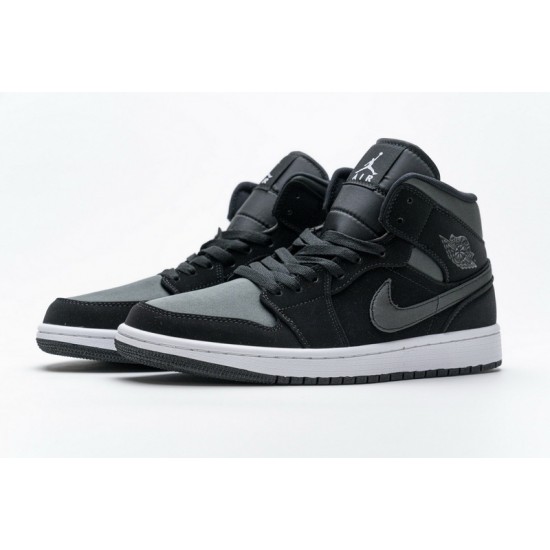 Air Jordan 1 Mid GS "Nylon Black Grey" White Black Grey 852542-012