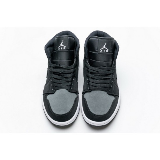 Air Jordan 1 Mid GS "Nylon Black Grey" White Black Grey 852542-012