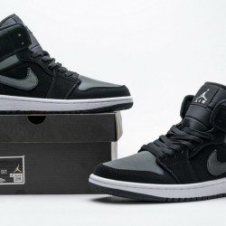 Air Jordan 1 Mid GS "Nylon Black Grey" White Black Grey 852542-012