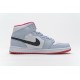 Air Jordan 1 Mid "Half Blue" Polka Dot Blue Red 555112-400
