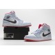 Air Jordan 1 Mid "Half Blue" Polka Dot Blue Red 555112-400