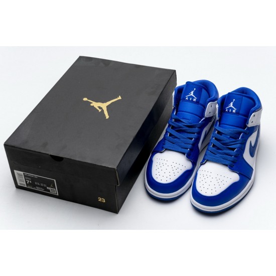 Air Jordan 1 Mid "Hyper Royal" White Blue 554724-114