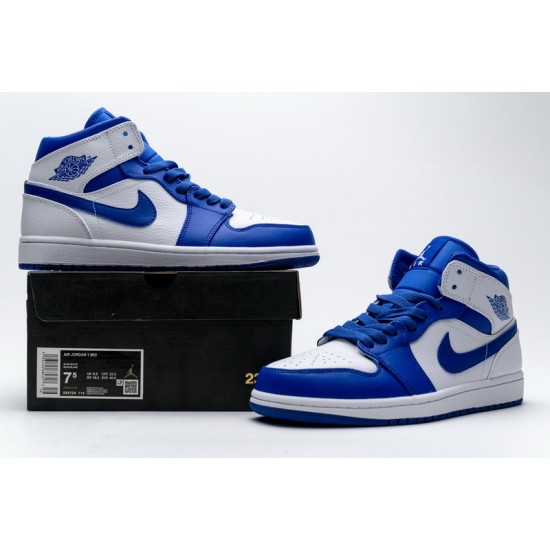 Air Jordan 1 Mid "Hyper Royal" White Blue 554724-114