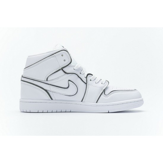 Air Jordan 1 Mid "Iridescent Outline" White Black CK6587-100 36-46
