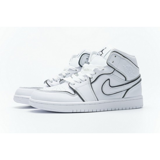 Air Jordan 1 Mid "Iridescent Outline" White Black CK6587-100 36-46