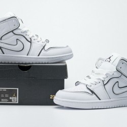 Air Jordan 1 Mid "Iridescent Outline" White Black CK6587-100 36-46