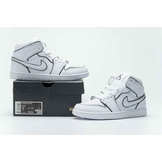 Air Jordan 1 Mid "Iridescent Outline" White Black CK6587-100 36-46
