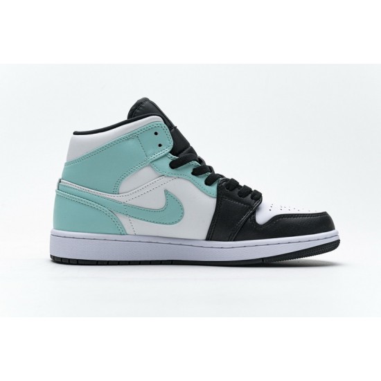 Air Jordan 1 Mid "Island Green" Blue Black White 554724-132