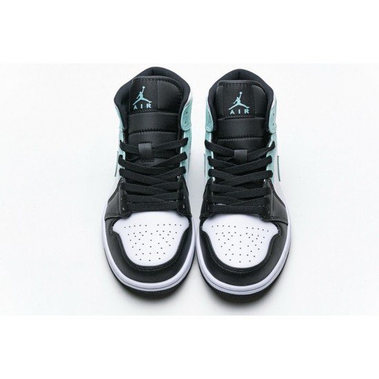 Air Jordan 1 Mid "Island Green" Blue Black White 554724-132