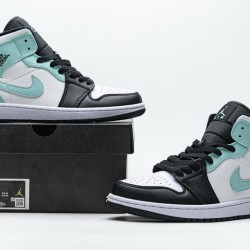 Air Jordan 1 Mid "Island Green" Blue Black White 554724-132