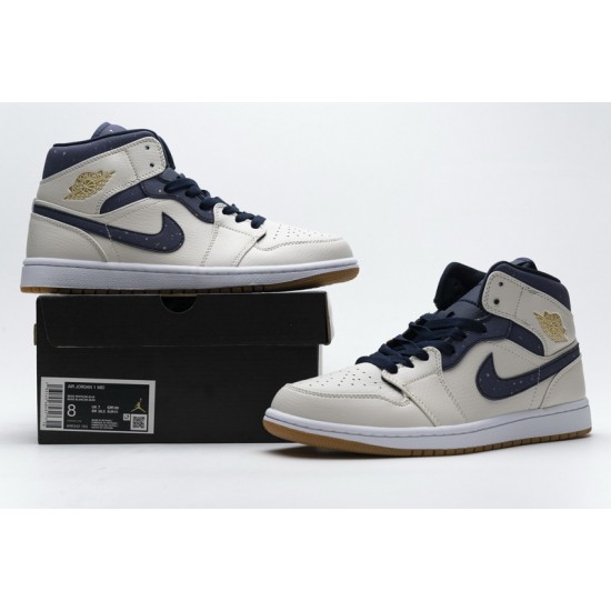 Air Jordan 1 Mid "Jeter" White Blue AH6342-104