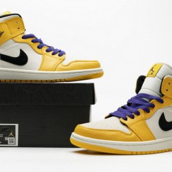 Air Jordan 1 Mid "Lakers" Yellow Purple 852542-700