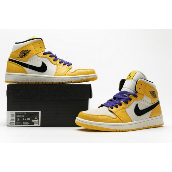 Air Jordan 1 Mid "Lakers" Yellow Purple 852542-700