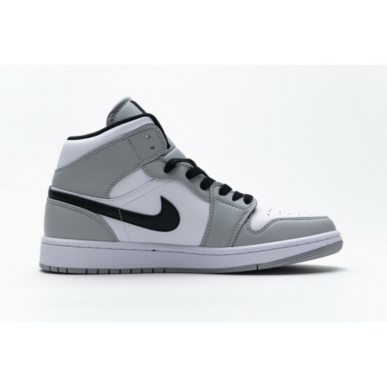 Air Jordan 1 Mid Light Smoke Grey Gray White 554724-092