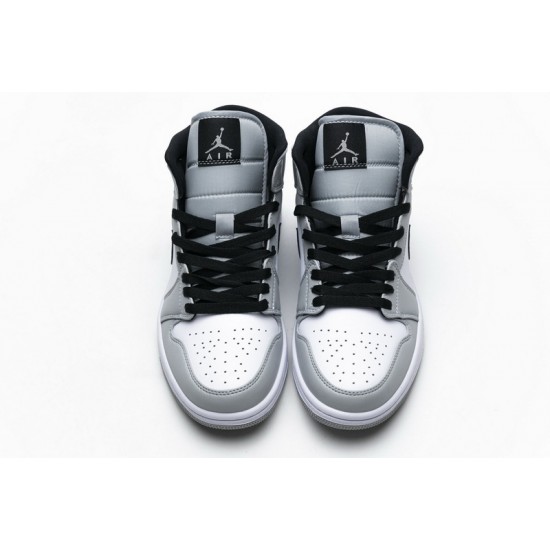 Air Jordan 1 Mid Light Smoke Grey Gray White 554724-092