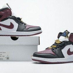 Air Jordan 1 Mid "Marron" Black White Red CZ4385-016 36-46