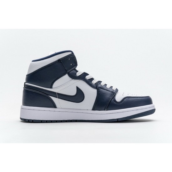 Air Jordan 1 Mid "Obsidian" Blue White 554724-174
