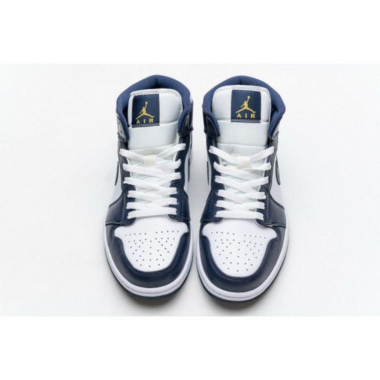 Air Jordan 1 Mid "Obsidian" Blue White 554724-174