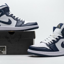 Air Jordan 1 Mid "Obsidian" Blue White 554724-174